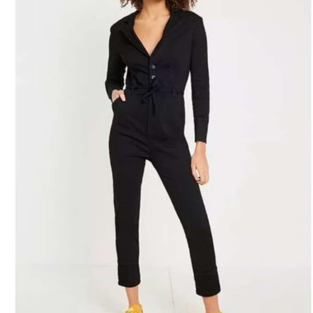 Free People Take Me Out Black Jumpsuit